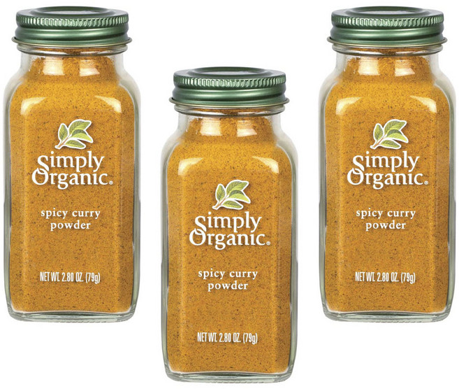 Simply Organic 辣咖哩粉, 3個, 79g