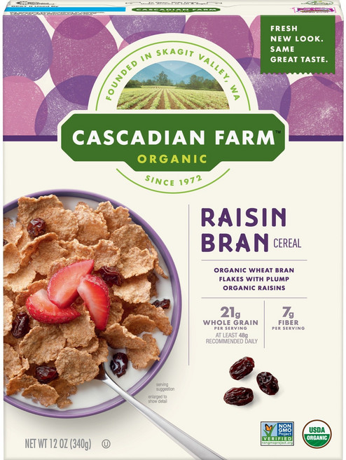 Cascadian Farm 葡萄乾麩皮麥片, 1盒, 340g