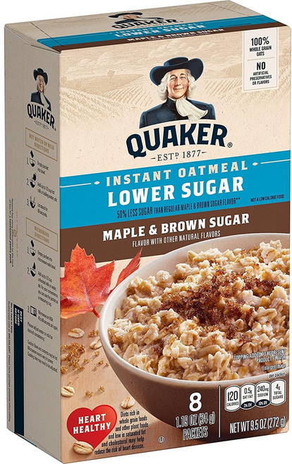 QUAKER 桂格 紅糖楓糖穀物燕麥片 低糖, 1個, 272g