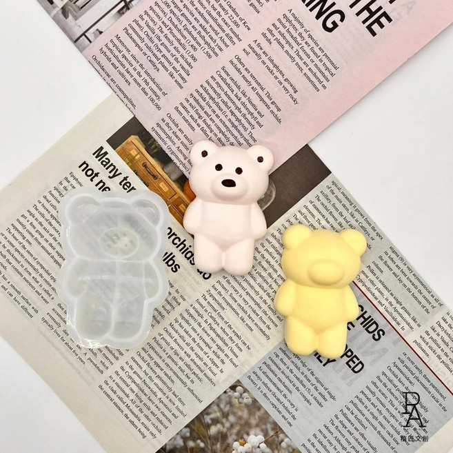 【Plant Artisan-植匠文創】鏡面半立體大鼻熊矽膠模具 DIY手作擴香石/蠟燭/滴膠/烘培/香皂/裝飾小物, 1個