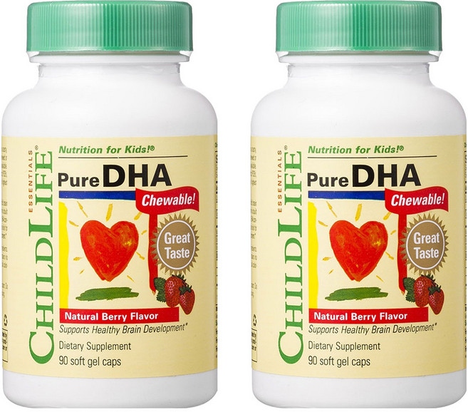 CHILDLIFE 孩童DHA咀嚼式軟膠囊 莓果風味, 90顆, 2罐