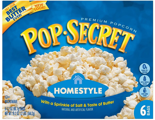 Pop Secret 爆米花 家常鹽味奶油, 1個, 544.2g