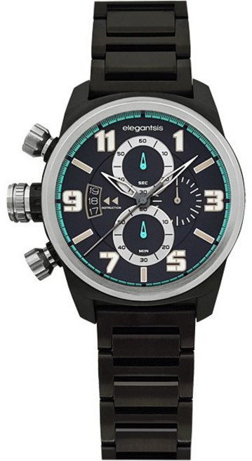 elegantsis 叢林戰鬥三眼計時腕錶 43mm 軍風時尚