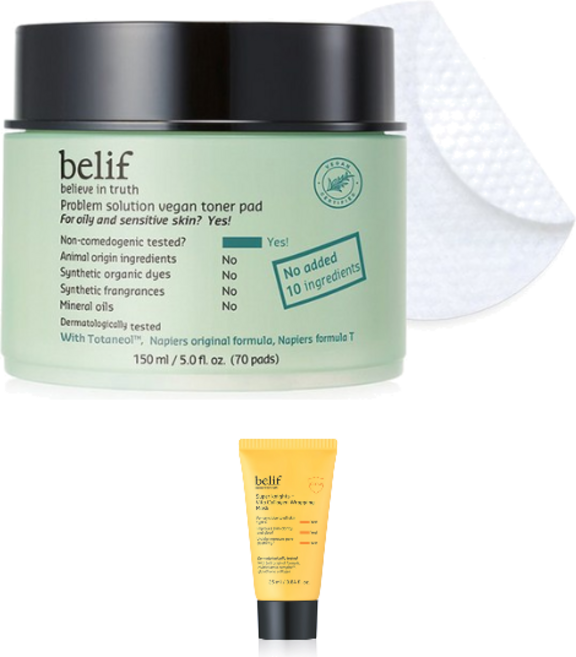 빌리프 프라블럼 솔루션 토너 패드 150ml, 70개입, 1개 (+빌리프 사은품 증정)