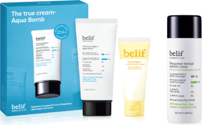 빌리프 더 트루 크림 아쿠아 밤 + 멀티 비타민 마스크 35ml 세트, 1개, 75ml (+빌리프 사은품 증정)