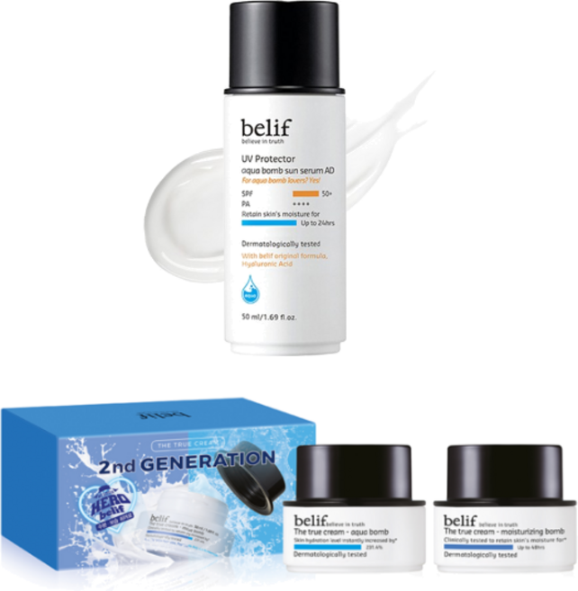 빌리프 UV 프로텍터 아쿠아 밤 선 세럼 어드밴스드 SPF50 PA++++, 50ml, 1개 (+빌리프 사은품 증정)