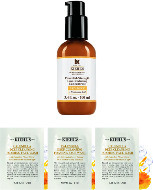 키엘 파워풀 스트렝스 라인 리듀싱 콘센트레이트, 1개, 100ml (+키엘 칼렌듈라 클렌저사은품 증정)