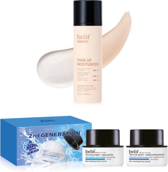 빌리프 맨 101 톤업 모이스춰라이저 로션 올인원, 50ml, 1개 (+빌리프 사은품 증정)