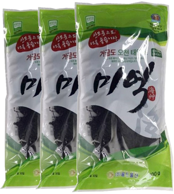 巨金島五川日曬海帶, 100g, 3包