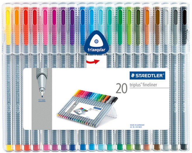 STAEDTLER 施德樓 Triplus Fine-liner 水性筆 0.3mm 334SB20, 20色, 1套