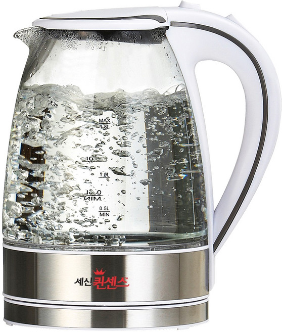 QUEEN SENSE 無線玻璃電水壺 1.8L, QS-GK18 白色