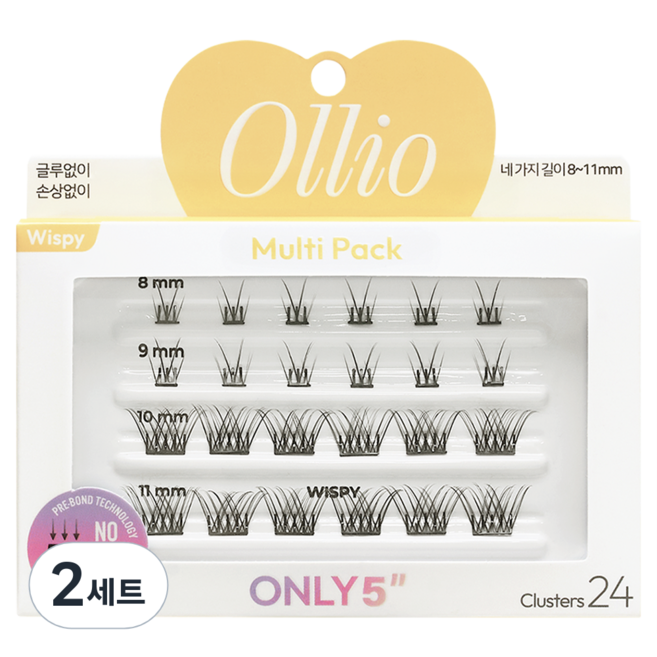 Ollio 免膠假睫毛綜合包 Wispy, 2個, 無色/無香