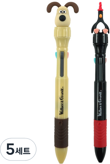 PINKFOOT W & G 公仔4色旋轉筆2款套組 0.5mm, 5套, 葛羅米特 + 麥高