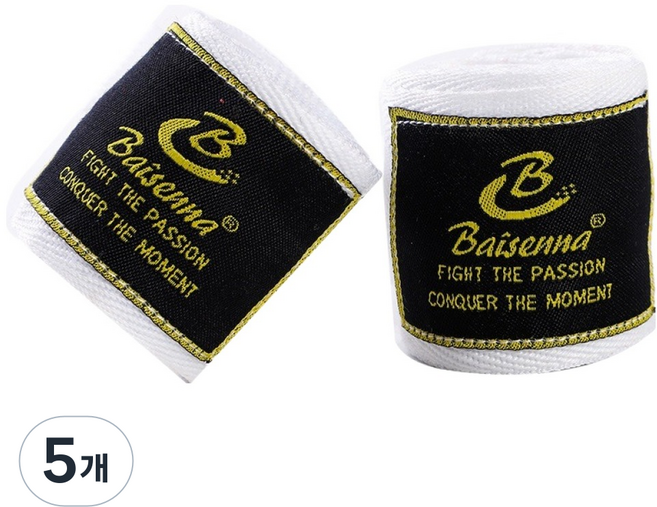Baisenna 時尚簡約拳擊泰拳護手繃帶 2入, 5個, 04 白色
