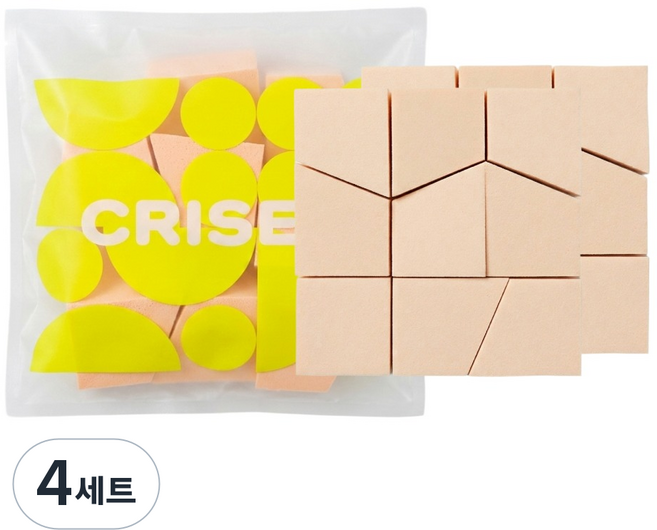 Cresen 低刺激柔軟分塊粉撲 12入組, 4套, 膚色