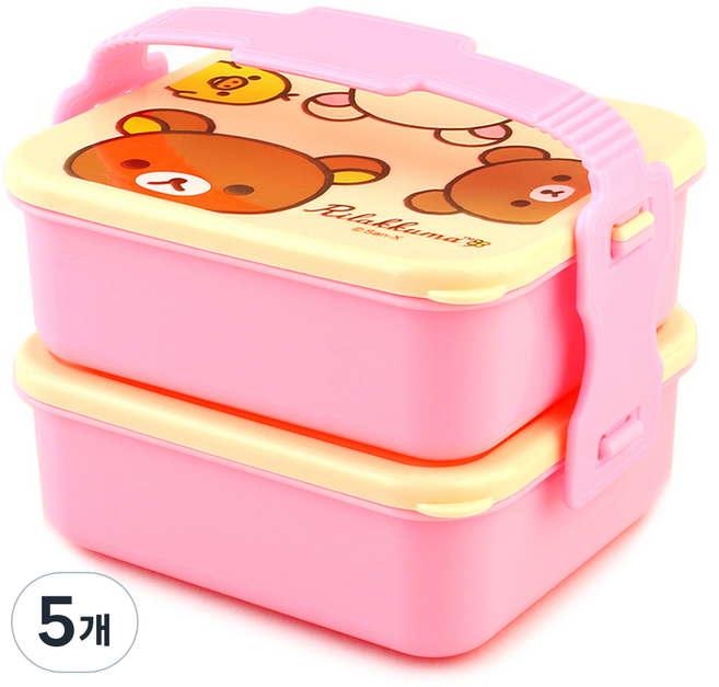 Rilakkuma 拉拉熊 可愛雙層便當盒, 象牙白, 5個