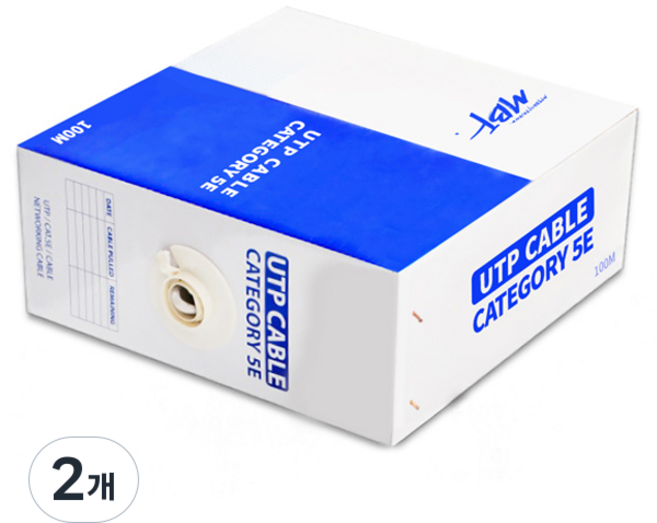 MYBESTFRIEND C5E100G CAT.5E UTP 網路線 MBF-C5E100G, 灰色, 2個, 100m