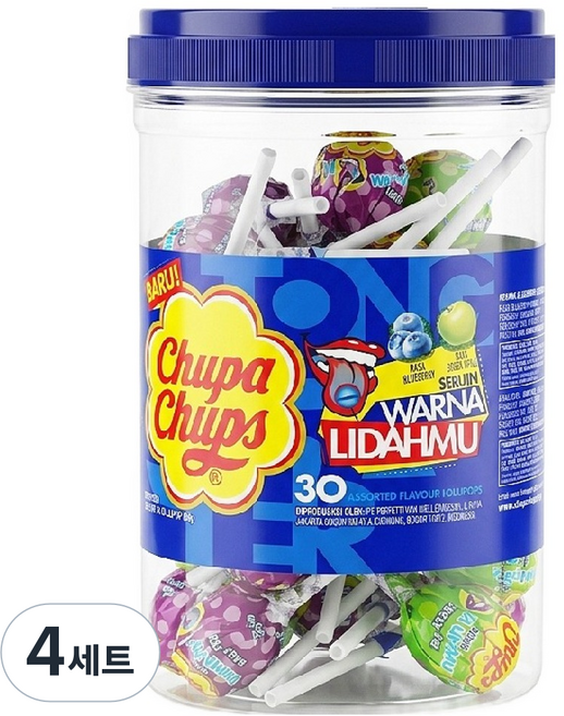 Chupa Chups 加倍佳 Tong Painter 棒棒糖 青蘋果口味 + 藍莓口味 套裝 270g, 4套