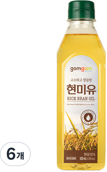 Gomgom Rice 玄米油, 6個, 500ml