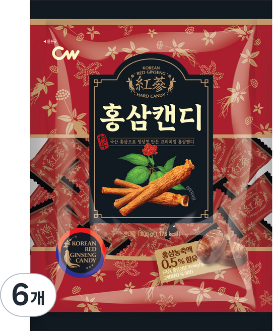 CW 紅參糖, 6個, 300g