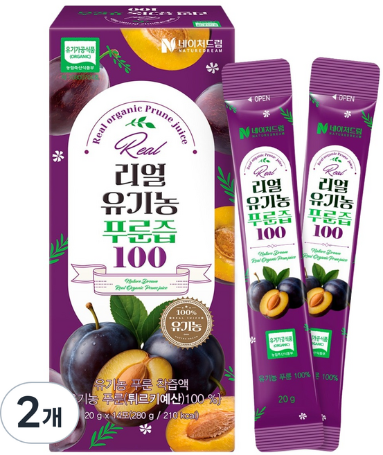 NATUREDREAM Real 有機西梅汁 100, 20g, 28個