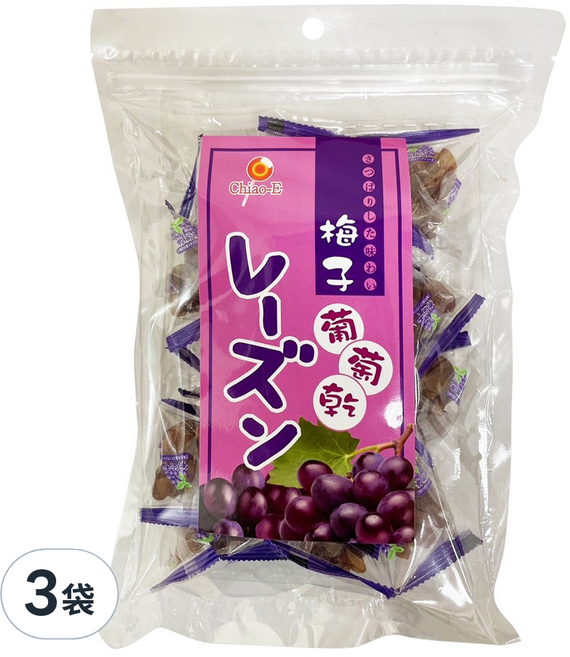 Chiao-E 巧益 梅子葡萄乾, 240g, 3袋