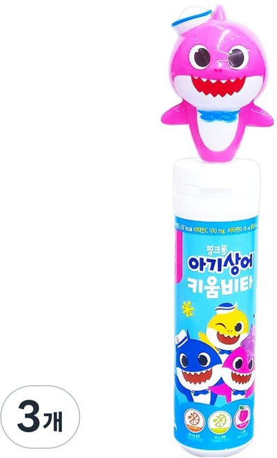 Taeyang Life Health Pinkfong 鯊魚寶寶 Kium Vita 維他命 媽媽鯊 Elly Pink 15g, 3個, 15錠