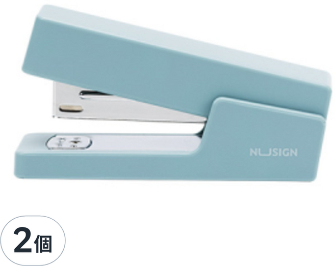NUSIGN 紐賽 幾何簡約釘書機 3號 + 24/6適用 ENS084, 2個, 淡藍