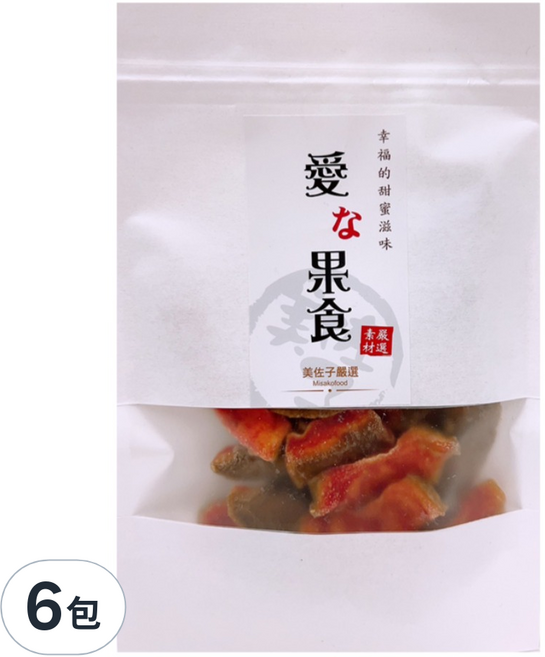 MISAKO 美佐子 嚴選果乾系列 紅心芭樂乾, 6包, 100g