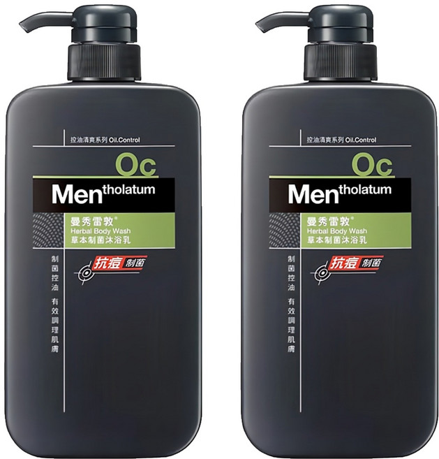 MENTHOLATUM 曼秀雷敦 男士制菌沐浴乳 草本香氣, 650ml, 2件