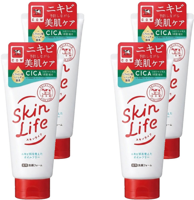 COW STYLE 牛乳石鹼 滋卿愛青春調理洗面乳, 130g, 4條