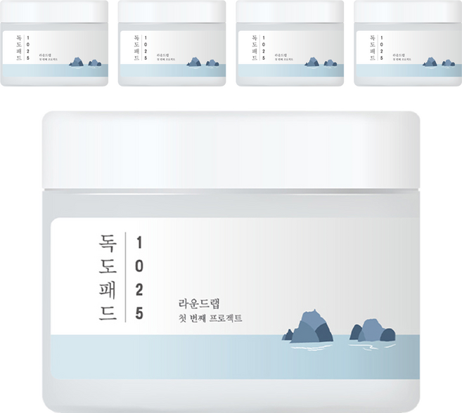 RoUND LAB 1025 去角質棉片 120g, 70片, 5罐