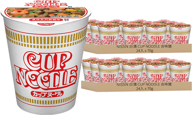 NISSIN 日清 CUP NOODLE 合味道 原味系列 鮮蝦味杯麵 70g, 48入