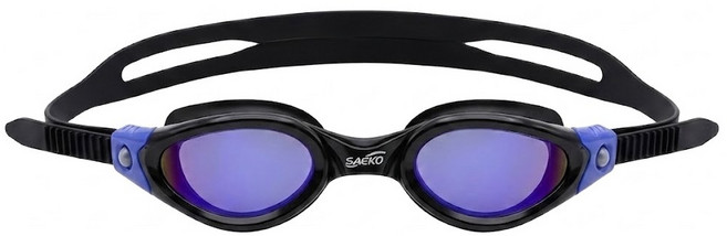 SAEKO 輕量鍍膜泳鏡 3D服貼眼罩 S50UV, 黑色/藍色, 1個