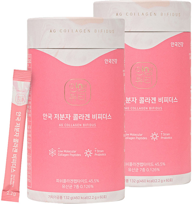 AHN GOOK 膠原蛋白益生菌粉 60入, 132g, 2罐