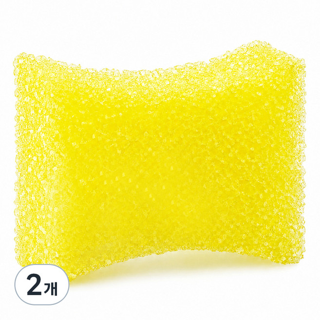 Ahtty home Lovey Lovey 磨砂菜瓜布 黃色, 2個, 1入