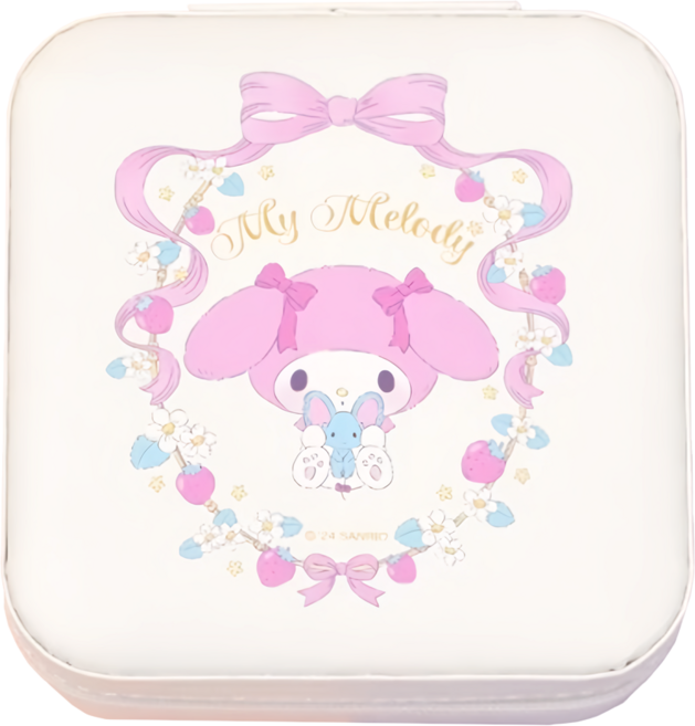 Sanrio 三麗鷗 花圈系列 拉鍊飾品盒 BF198A-5, 美樂蒂 白色, 1個
