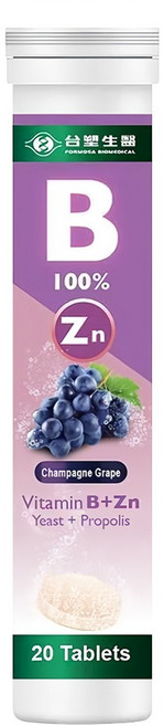 台塑生醫 MD Formula 醫之方 維生素B群 + 鋅發泡錠, 20顆, 1瓶