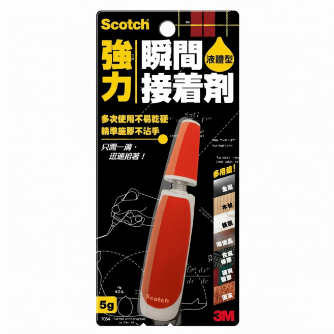3M Scotch 強力瞬間接著劑 液體型 #7054, 1個