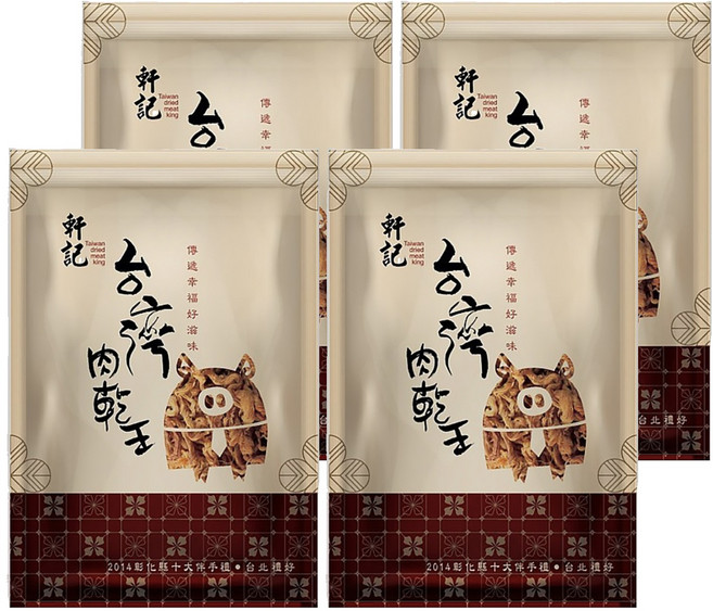 Taiwan dried meat king 軒記 台灣肉乾王 龍鬚酥, 120g, 4包