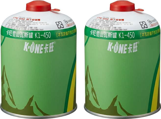 K-ONE 卡旺 登山瓦斯罐 K1-450, 450g, 2罐