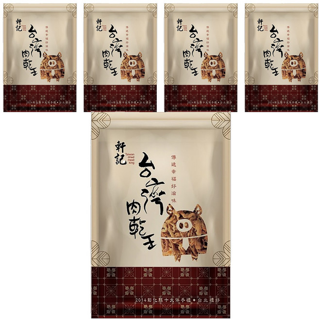 Taiwan dried meat king 軒記 台灣肉乾王 龍鬚酥, 120g, 5包