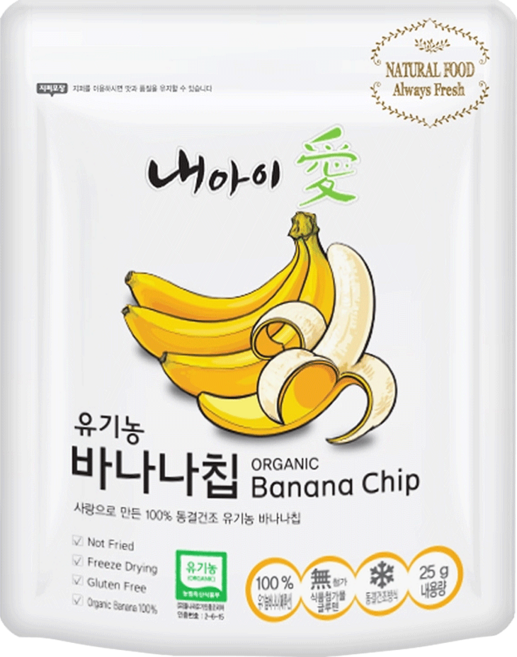 Naeiae 香蕉水果乾, 25g, 1包