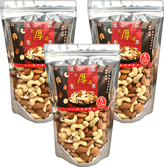 品鮮生活 波霸厚堅果/雙果綜合堅果, 3包, 300g