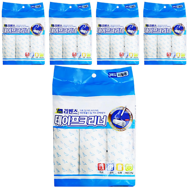 LIVENS 隨手黏斜撕清潔滾輪補充包, 5包
