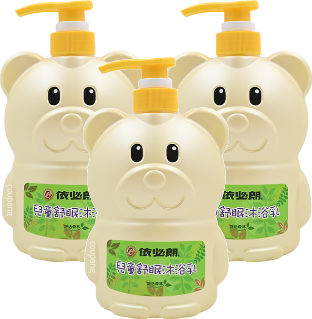 依必朗 兒童舒眠沐浴乳 舒活森林 700ml 可愛造型設計 台灣製造, 3瓶