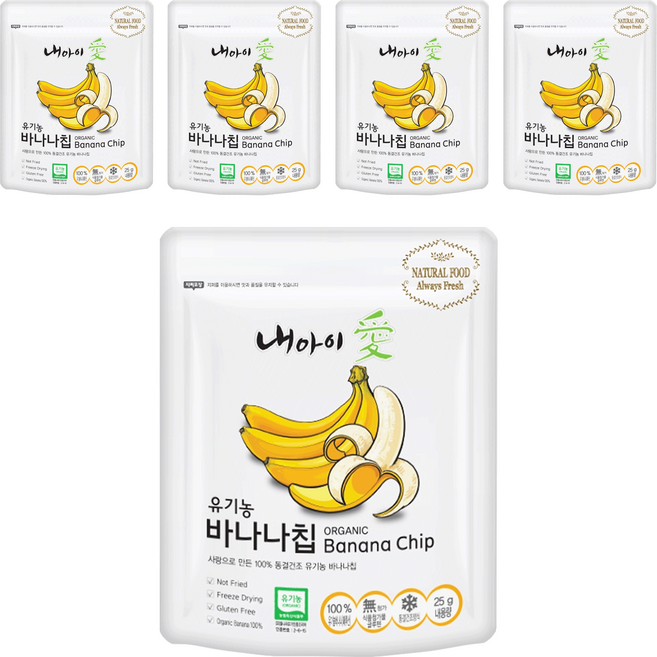 Naeiae 香蕉水果乾, 25g, 5包