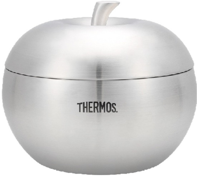 THERMOS 膳魔師 雙層不鏽鋼蘋果餐碗 15cm 350g 900ml, 銀色, 1個