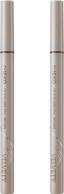 MEKO 山脊柔滑棉頭眼線液筆 0.3g, 02 BROWN, 2支