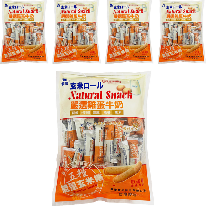 黑熊 五糧能量玄米捲 奶蛋素, 400g, 5袋